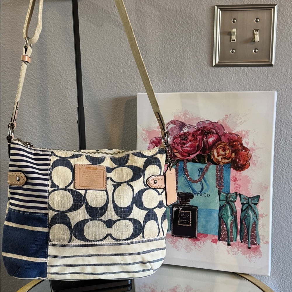 Coach Daisy Patchwork Denim File Bag GUC